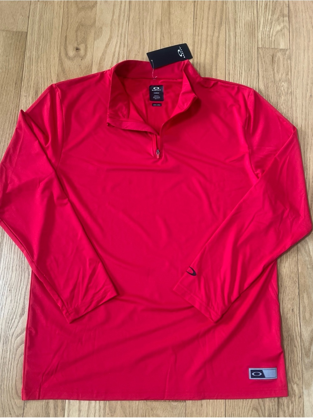 Oakley Men's Hydrolux Bright Red Quarter-Zip Performance Shirt Size L